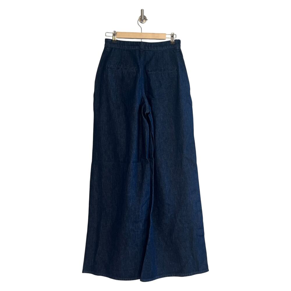 Theory Pleated Wide Leg Denim Pants Jeans Indigo Blue Size 26 - Picture 3 of 8